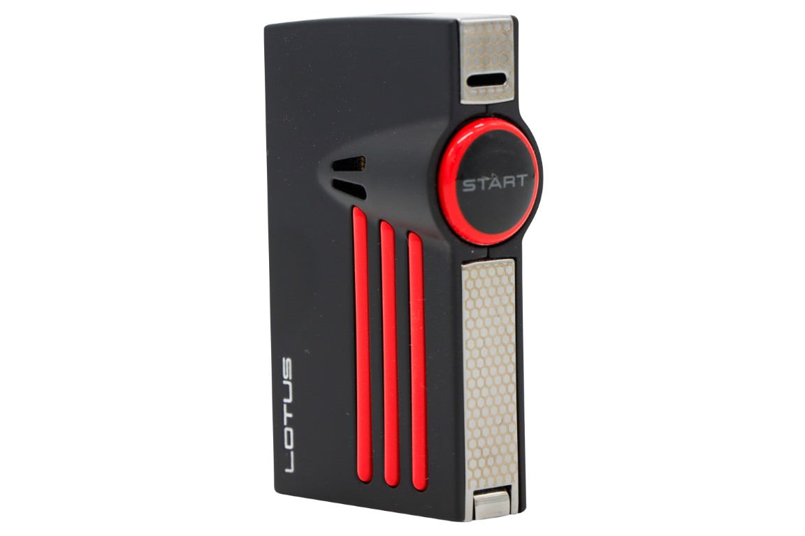 The Rival Lighter Lotus Orion Black and Red Twin Flame Lighter 24-5200 – Vasco Cigars